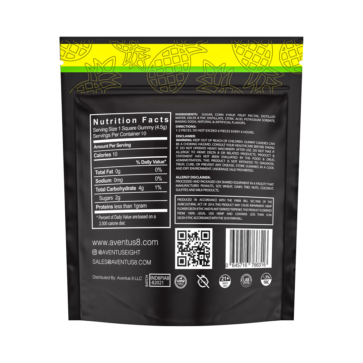 DELTA 8 THC INFUSED GUMMIES JUICY PINEAPPLE 600mg