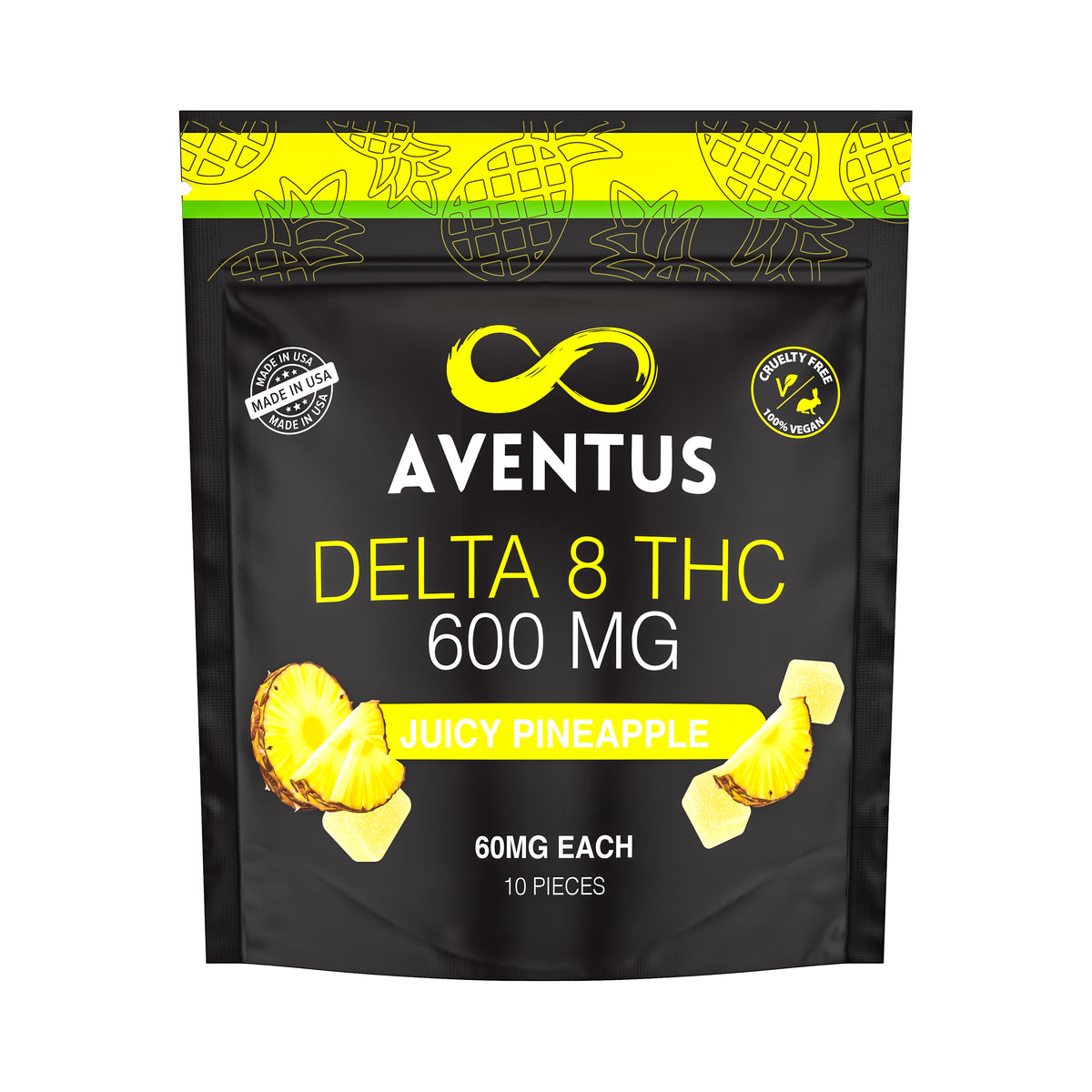 DELTA 8 THC INFUSED GUMMIES JUICY PINEAPPLE 600mg